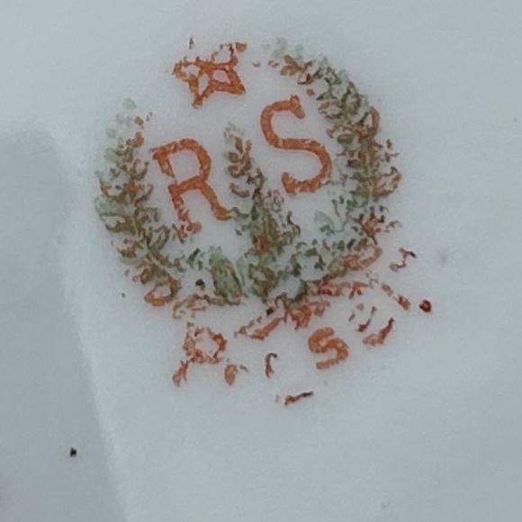 Vintage RARE Prussia Red Mark Oval Serving Bowl With Roses & Snowballs!! - Picture 6 of 11